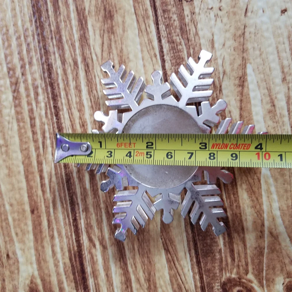 Silver Metal Snowflake Candle Holder Votive Winter Christmas Tabletop Decor